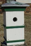 Colonial Style Bird House with Stained Glass Roof