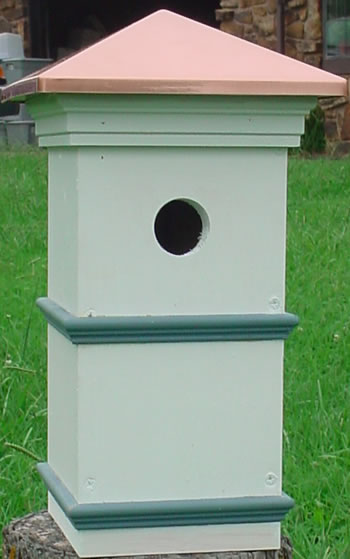 Colonial Style Birdhouse with Copper Roof
