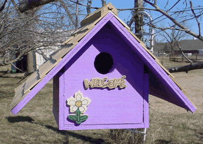 Wren Birdhouse, Garden, Lavendar, Shingle