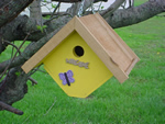 Wren House, Diamond, Yellow, Cedar Roof